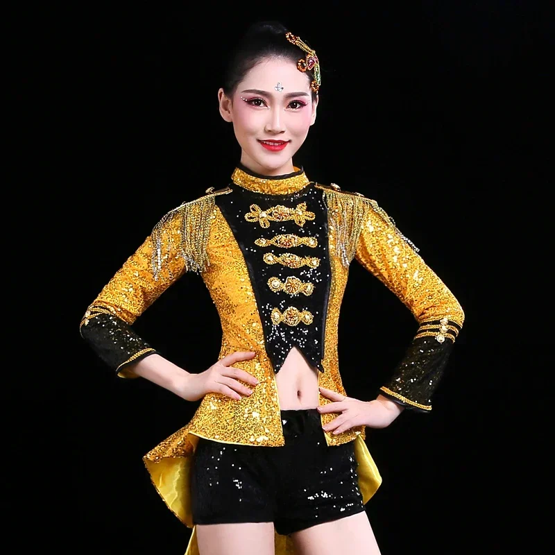 Halloween Stage Show Red Sequin Tassels Bikini Costumes Women Nightclub Bar Dj Singer Sexy Party Jazz Dance Performance Clothing