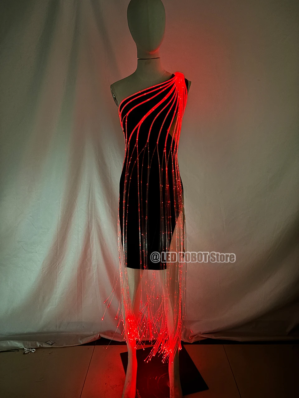 RGB Colorful Glowing Fiber Dress LED Color Changing Remote Control Great Costume for Event Performance