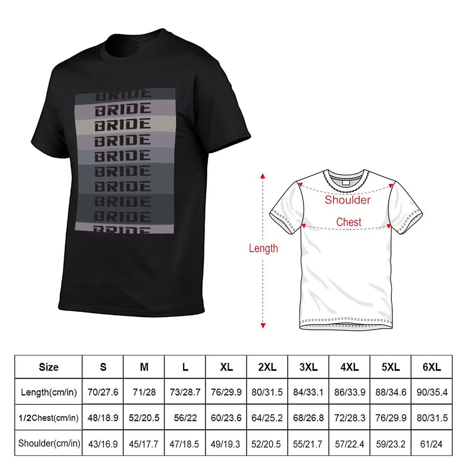 New BRIDE JDM MATERIAL T-Shirt summer clothes blank t shirts summer tops sports fan t-shirts mens graphic t-shirts big and tall