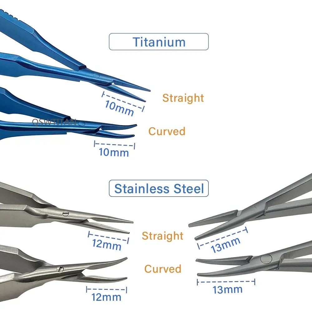 QSWTITAN Needle Holder Ophthalmic Castroviejo Holding Pliers Ophthalmic Instruments 1pc Autoclaveable Stainless Steels/Titanium