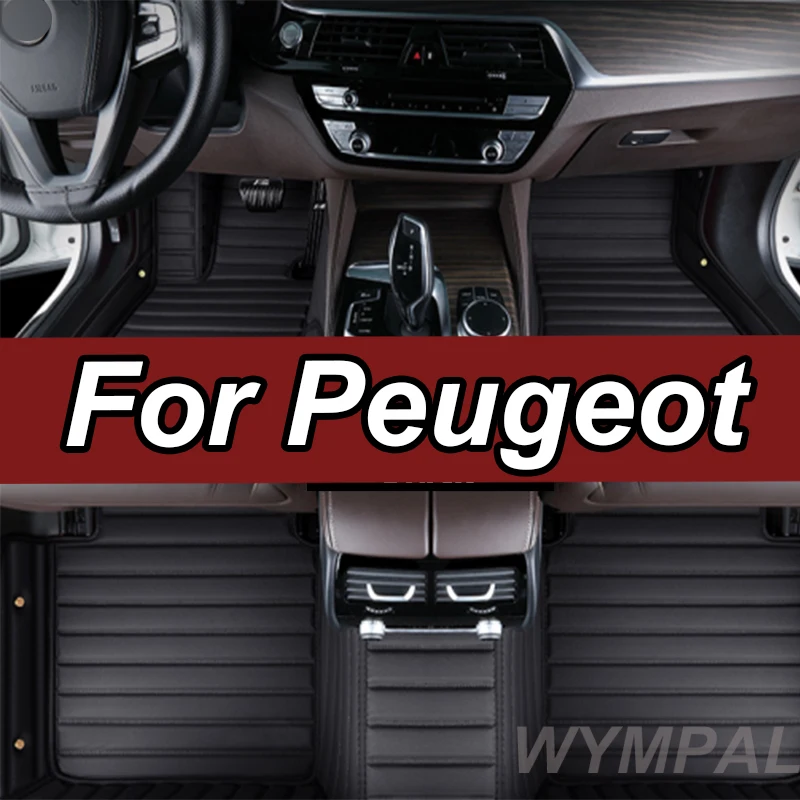 Luxury Car Floor Mats For Peugeot 407 4007 E-2008 108 208 308SW RCZ 307CC 107 406 Replacement Accessories