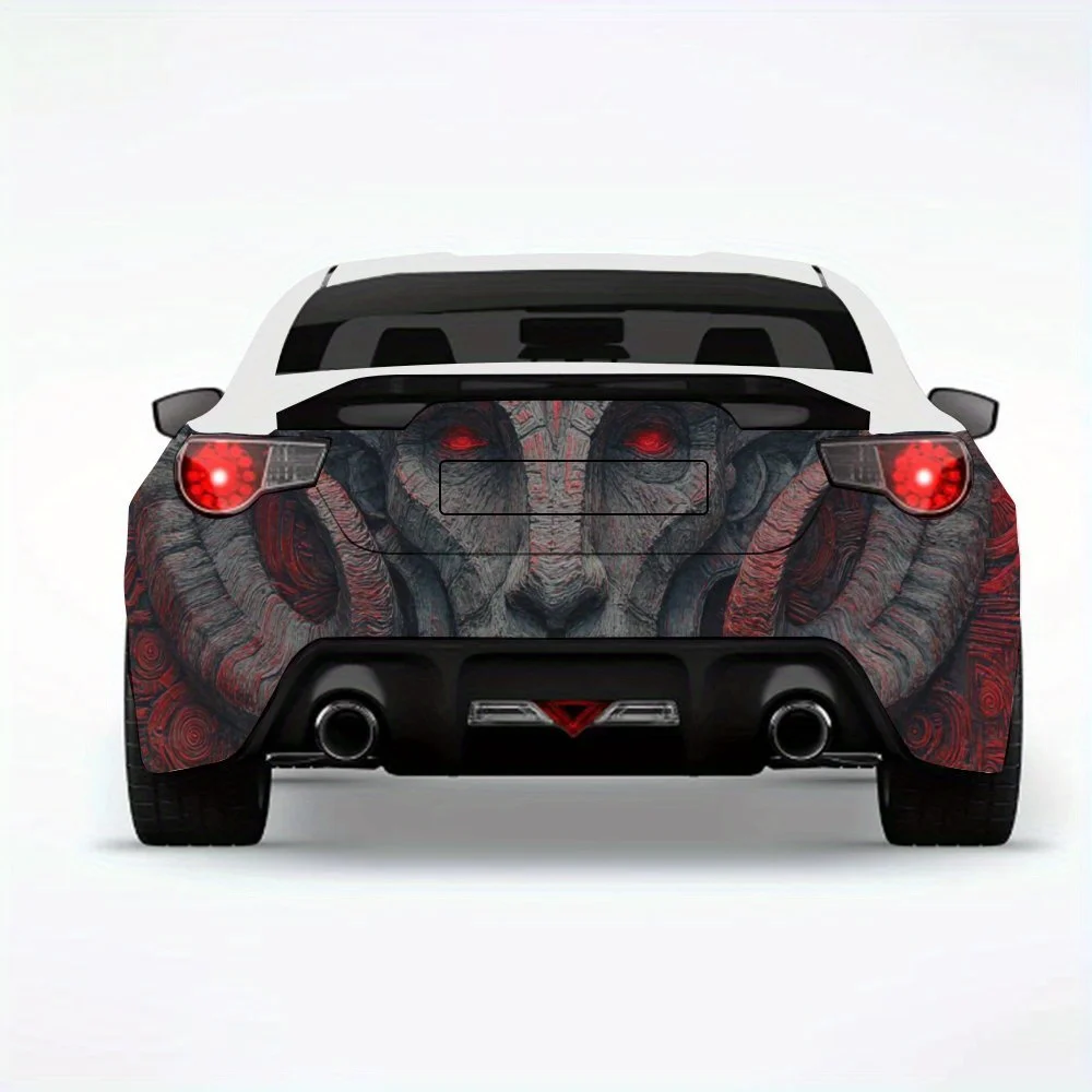 

Dark Style Horned Figure Car Sticker,Vinyl Decal for Car Rear, Waterproof Self-Adhesive Vinyl Stickers for Vehicle Tail and Bump