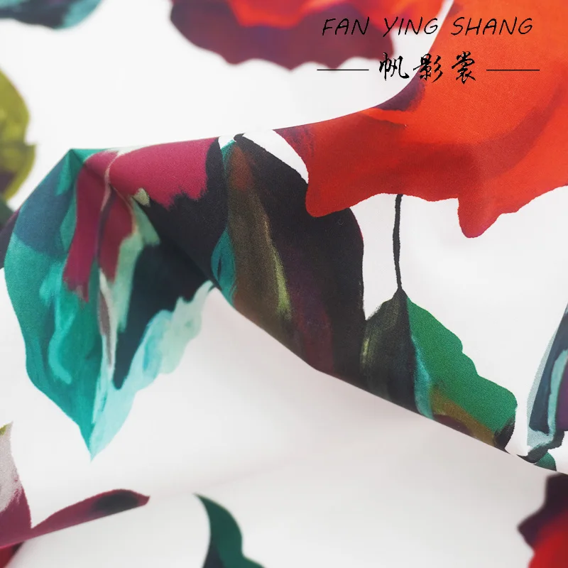 2025 نسيج القطن الرقمي الوردي الأحمر لفستان قميص تنورة Telas Para Costura Tissus Couture ткан مادة القماش الخياطة لتقوم بها بنفسك #5