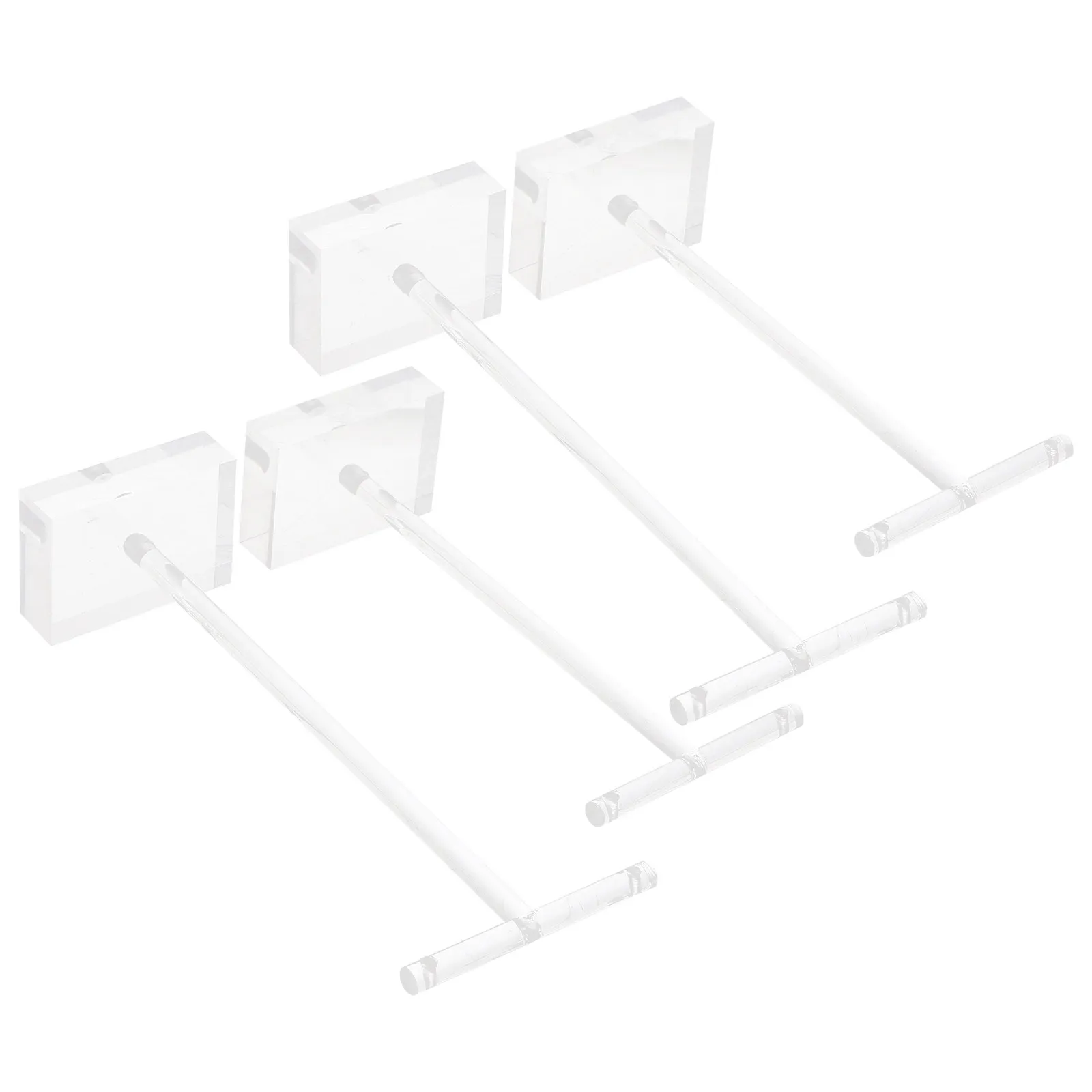 

4Pcs T-Shape Jewelry Organizer Acrylic Earring Display Rack Storage Stand for Earrings Ear Studs Necklace Holder Home Display