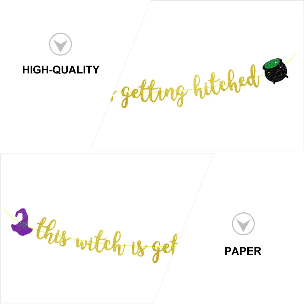 

Glitter Paper naments Halloween Party Supplies Witches Banner Haunted House Decor Doorway Pendant Indoor Outdoor DIY Photo
