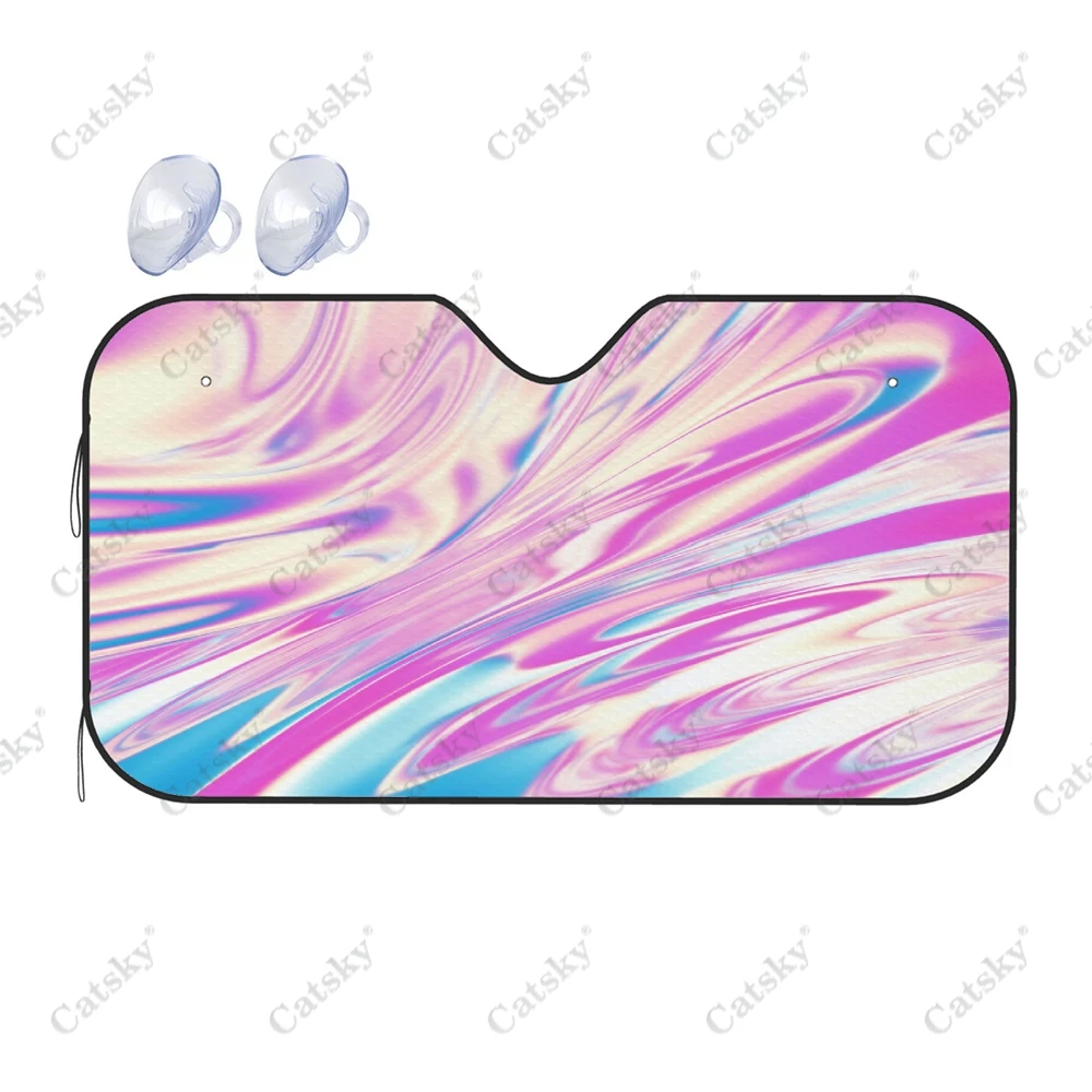 Holographic Rainbow Colors Auto Windshield Sun Shade Car Front Window Visor Vehicle Block Cover Heat Reflector Anti-UV Sunshade