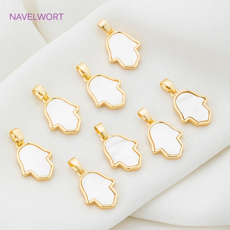 Wholesale Brass 18K Gold Plated Natural Shell Heart Pendants Charms For Jewelry Making Supplies,DIY Necklace Making Accessories