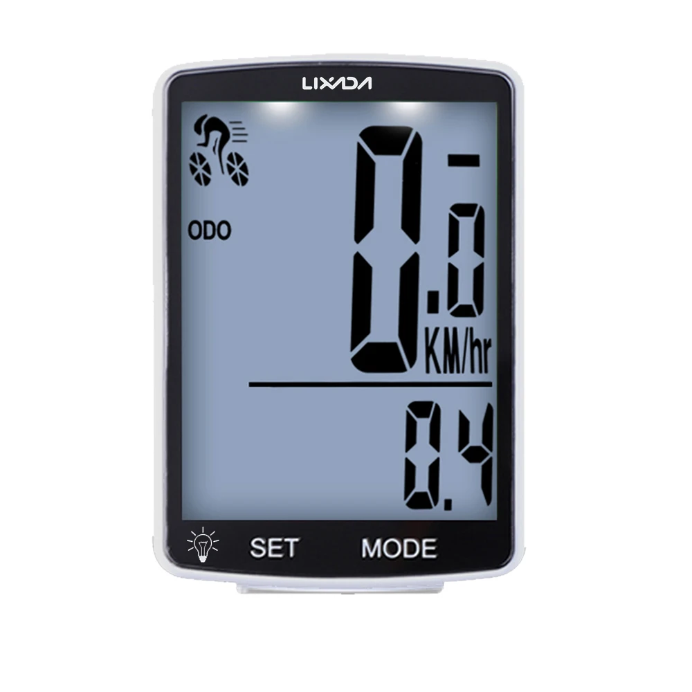 LIXADA Wireless Bike Computer LCD Screen MTB Speedometer Odometer IPX6 Waterproof Cycle Measurable Temperature Stopwatch 2024