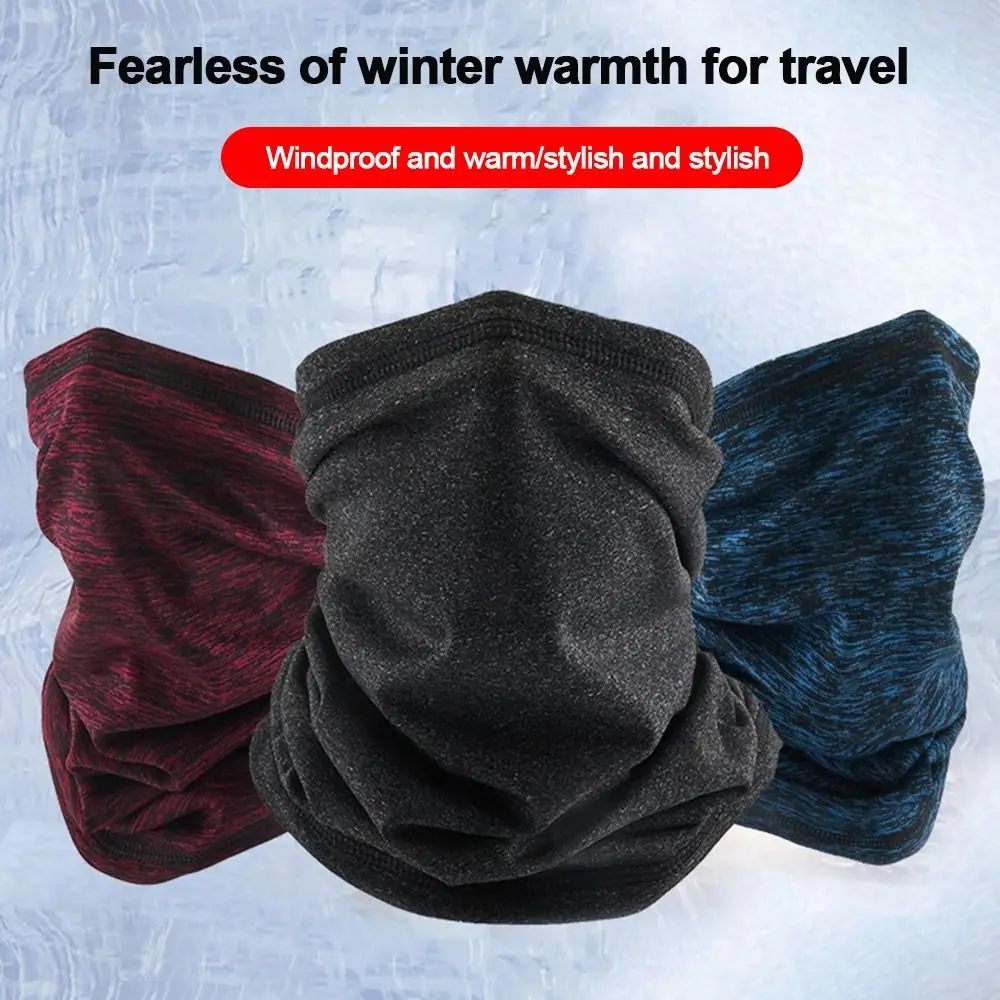 Warm Neck Protection Velvet Neck Scarf Solid Color Wool Cycling Scarf Face Scarf Running