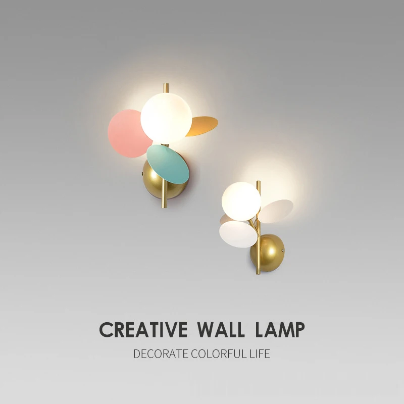 

Nordic LED Colorful Wall Lights Creative Children's Room Girl Interior Decor Wall Sconces Minimalist Bedside Lights Wall Lamps