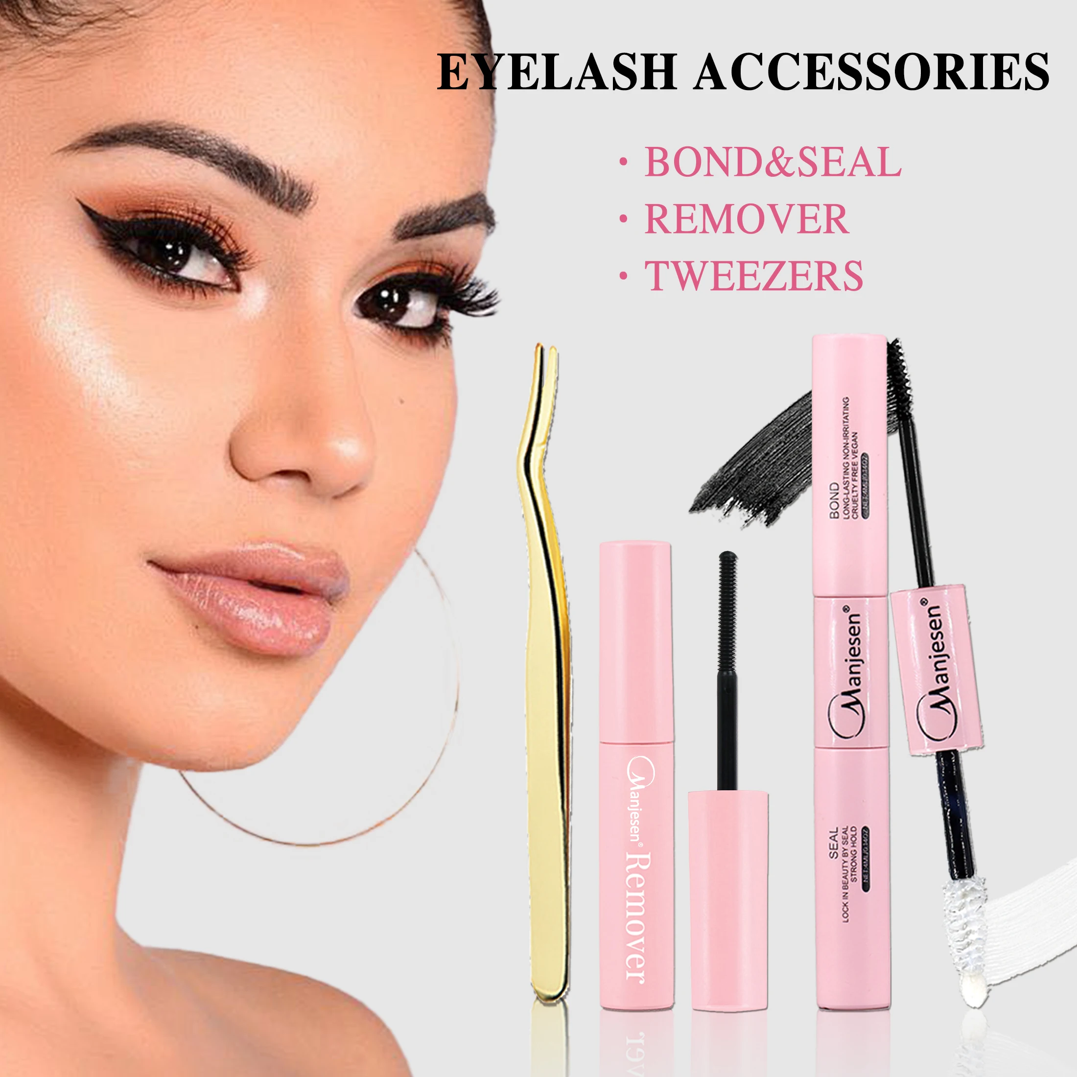 Lash Bunches Bond and Seal Eyelash Glue Remover Applicator Lash Clusters Eyelash Extensions Complete Kit DIY Makeup Set