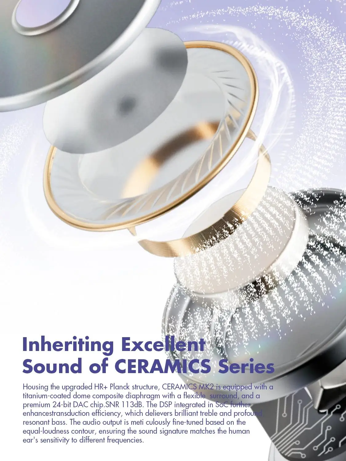 Écouteurs TWS CERAMICS MK2, ANC 40 dB, Bluetooth 6.0, LDAC haute résolution, résistance à la sueur IPX4, autonomie 45 h, micros HD, mode jeu, double connexion