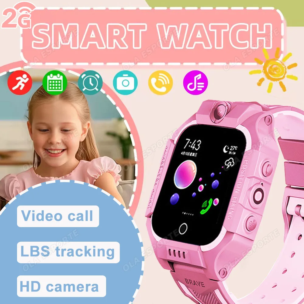 

Детские умные часы 2G, SIM-карта, камера видеозвонка, SOS, GPS-позиционирование, будильник, калькулятор, детские умные часы для мальчиков и девочек, новинка