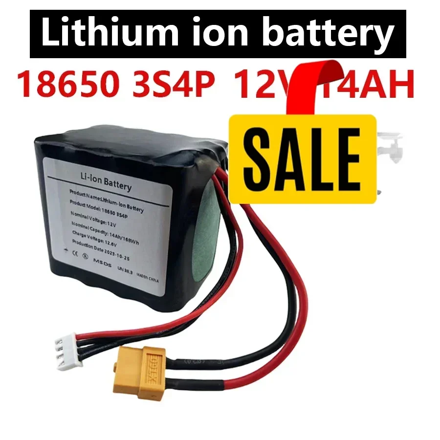 🏗️New type of unmanned aerial vehicle rechargeable 12V lithium-ion battery pack 14Ah 3S4P uses a single battery 18650GA combina