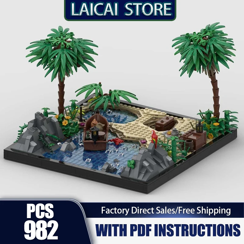 

Modular City Building Model Moc Building Pirate Island Model Technology Modular Gift Construstion DIY Assembly Construstion Toys