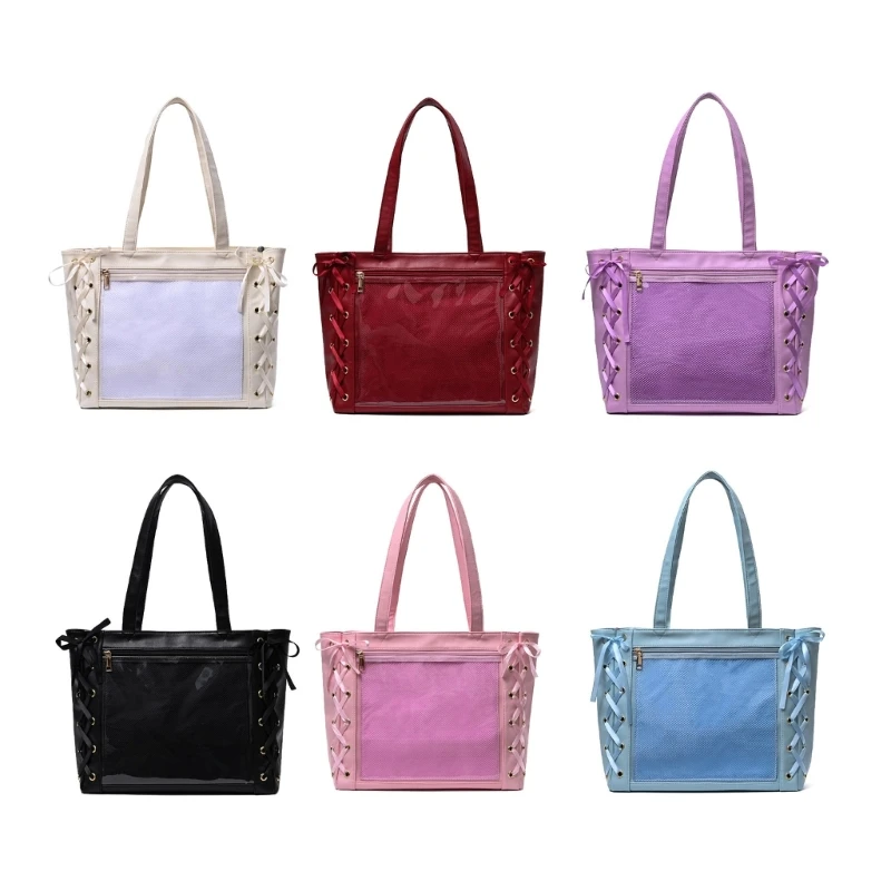 

Trendy PU Ribbon Bag with Spacious Compartment Suitable for Organizing Cosmetics Stationery and Electronics