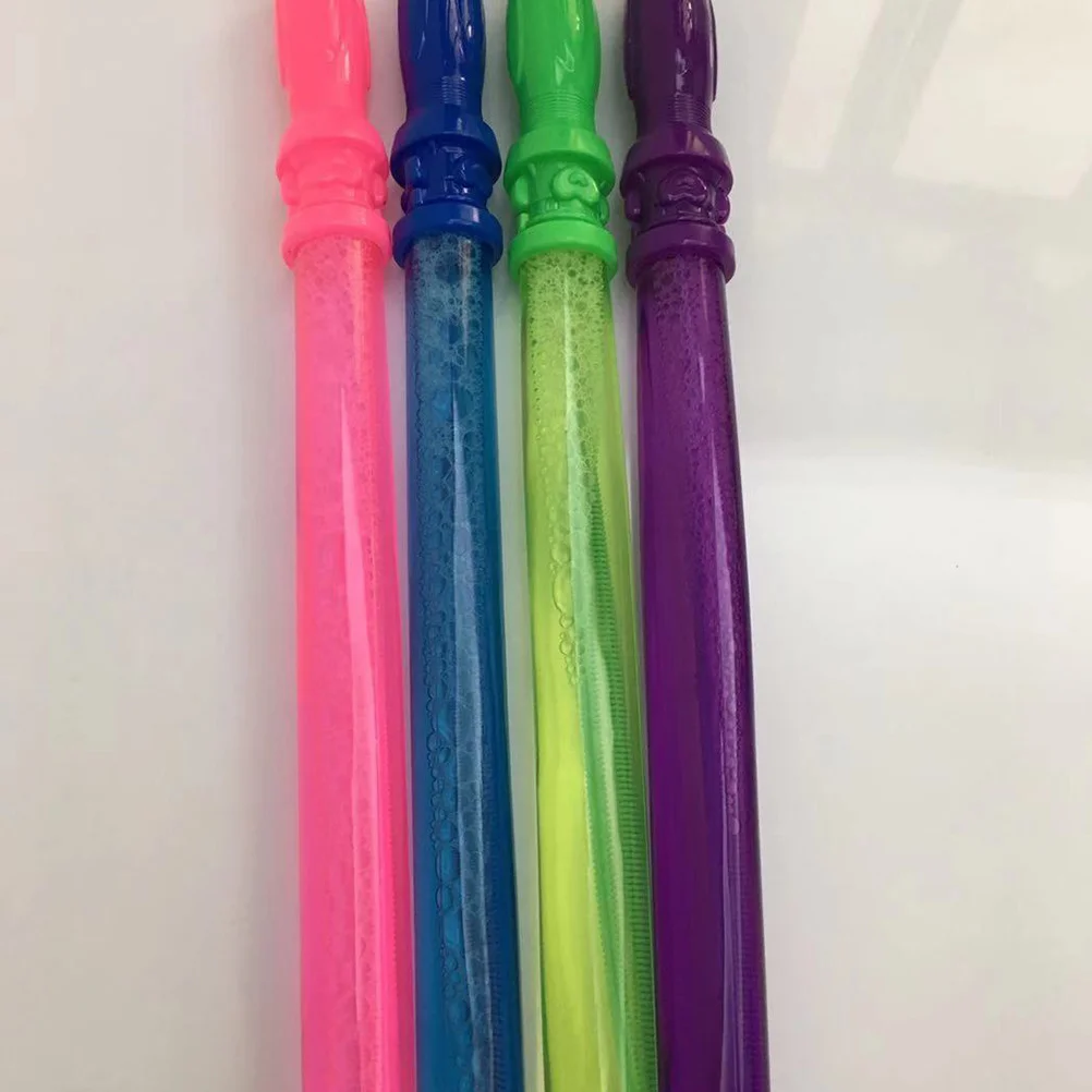 4 bastoncini di bolle grandi ecologici in plastica colorata, sicuri per le feste estive dei bambini, set di bolle, divertimento all'aria aperta