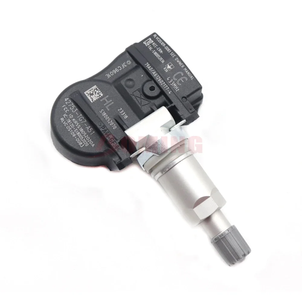 42753-TG7-A51 Carro TPMS Sensor de monitoramento de pressão dos pneus para ACURA NSX RDX TLX HONDA ODYSSEY PILOT RIDGELINE 2016-2019 433MHz