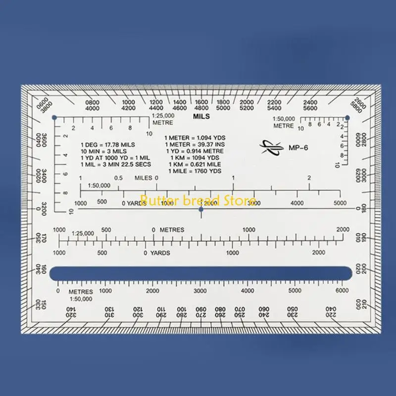 W89C Protractor Coordinate Scale Map Topographical Map Scale 1:5000 1:25000
