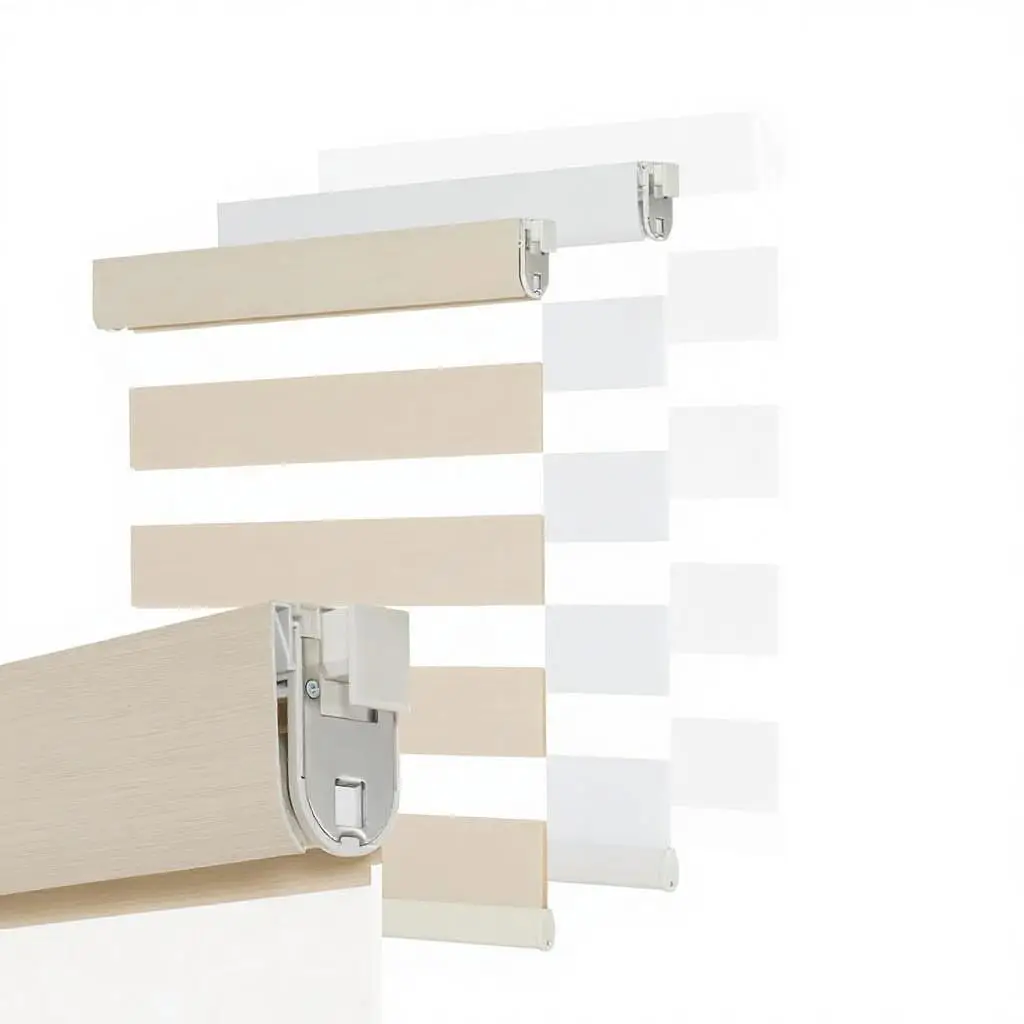 No Drill No Tool Zebra Design Cordless Roller Shades & Blinds for Indoor Windows Home Office Living Room Kitchen & Bathroom