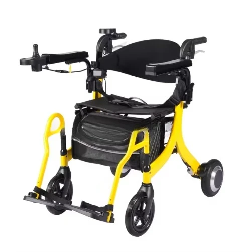 New Portable Convenient Lightweight Rollator Walker Electric Wheel chair Transport Chair with Seat