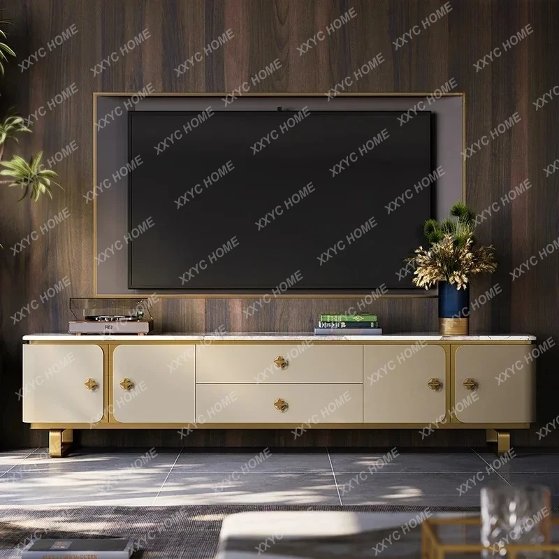 

Y Light Luxury TV Cabinet Living Room Designer Model Room Furniture Modern Marble Floor Cabinet