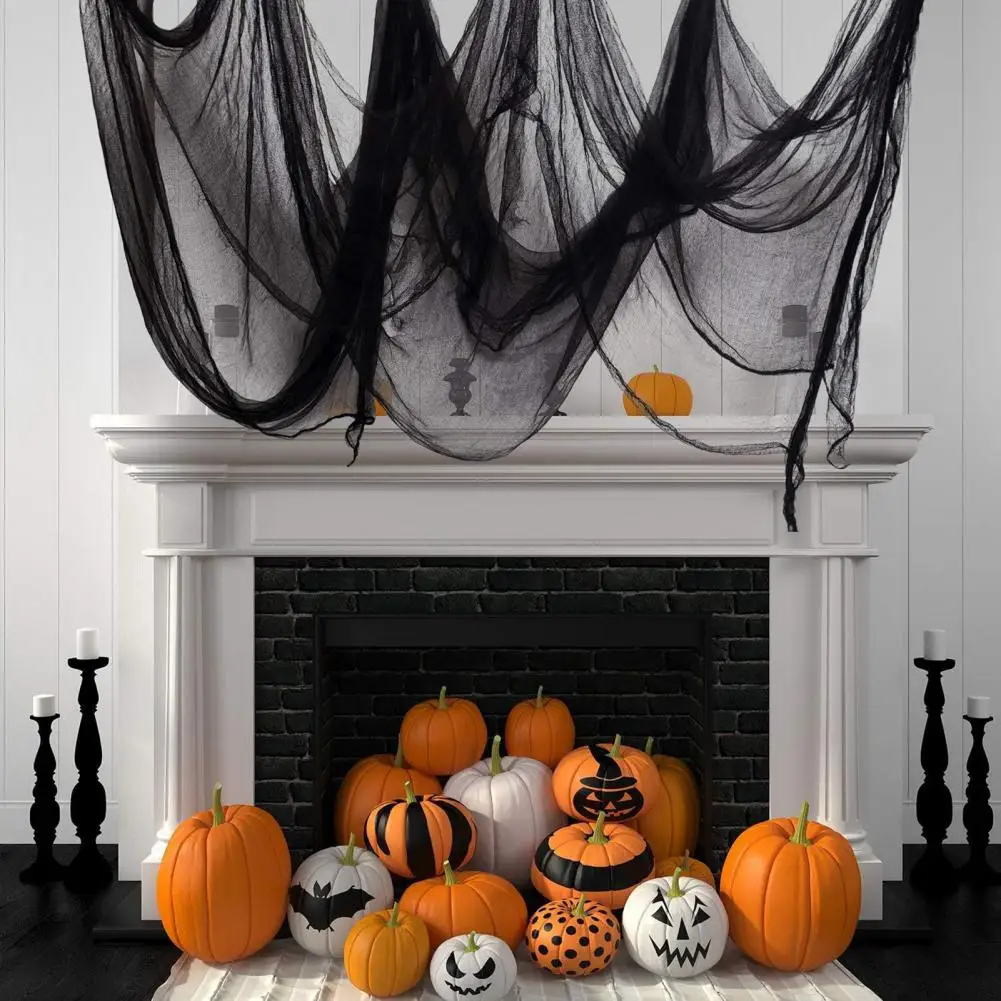 Halloween Gauze Decorations Blood Stained Cloth Halloween Gauze Decor Blood-red Hanging Cloth Spooky Drape Net for Haunted House