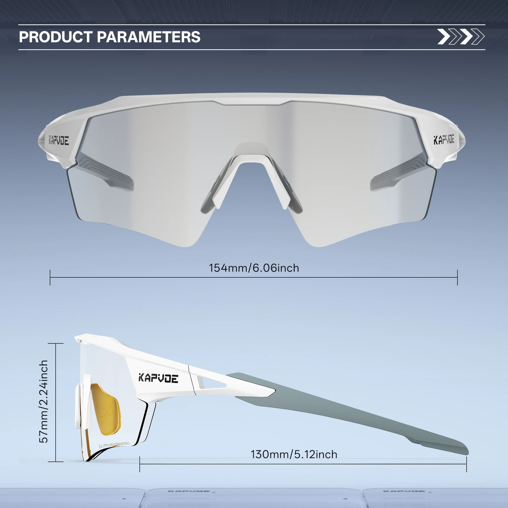 KAPVOE Photochromic Cycling Sunglasses UV400 Sports Glasses Road Bike MTB Eyewear Men Women Running Driving Hiking Goggles