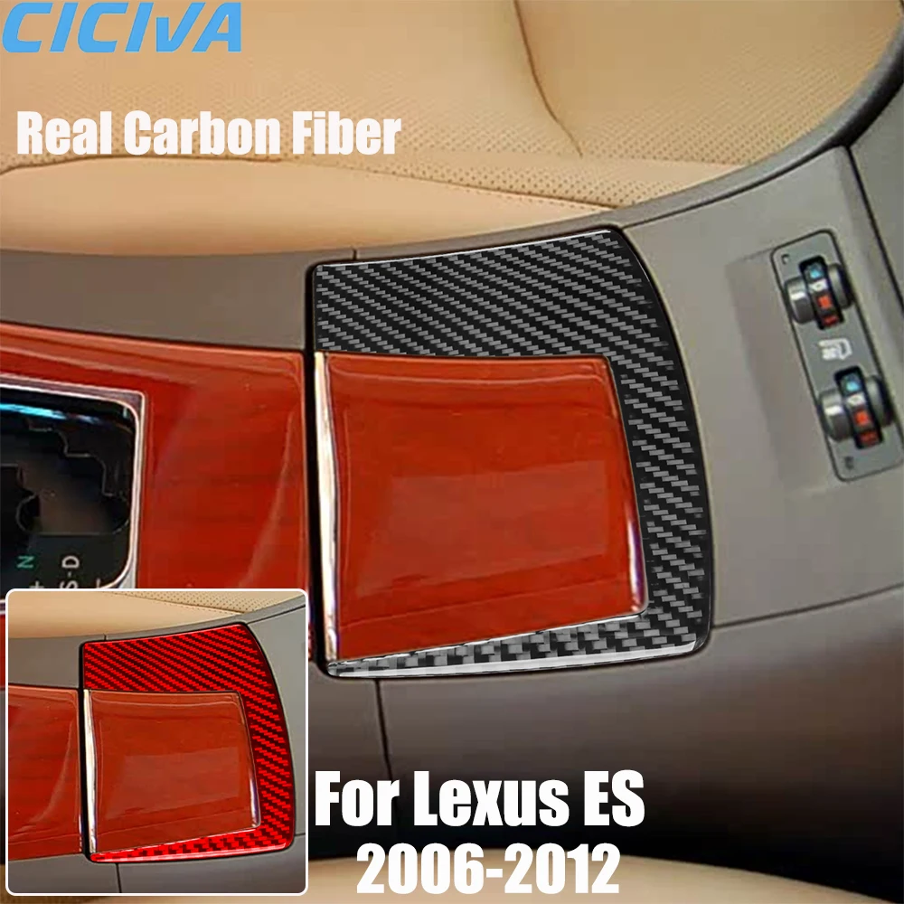 

Real Carbon Fiber Car Accessories Cup Holder Frame Cover Soft Sticker For Lexus ES240 ES350 2006 2007 2008 2009 2010 2011 2012
