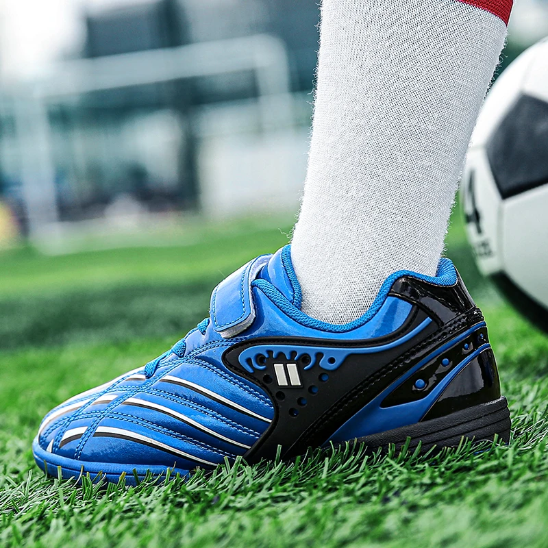 Zapatos de fútbol dorados de lujo para niños, botas de fútbol para niños, zapatillas para adolescentes, tacos para estudiantes, correr, entrenamiento al aire libre