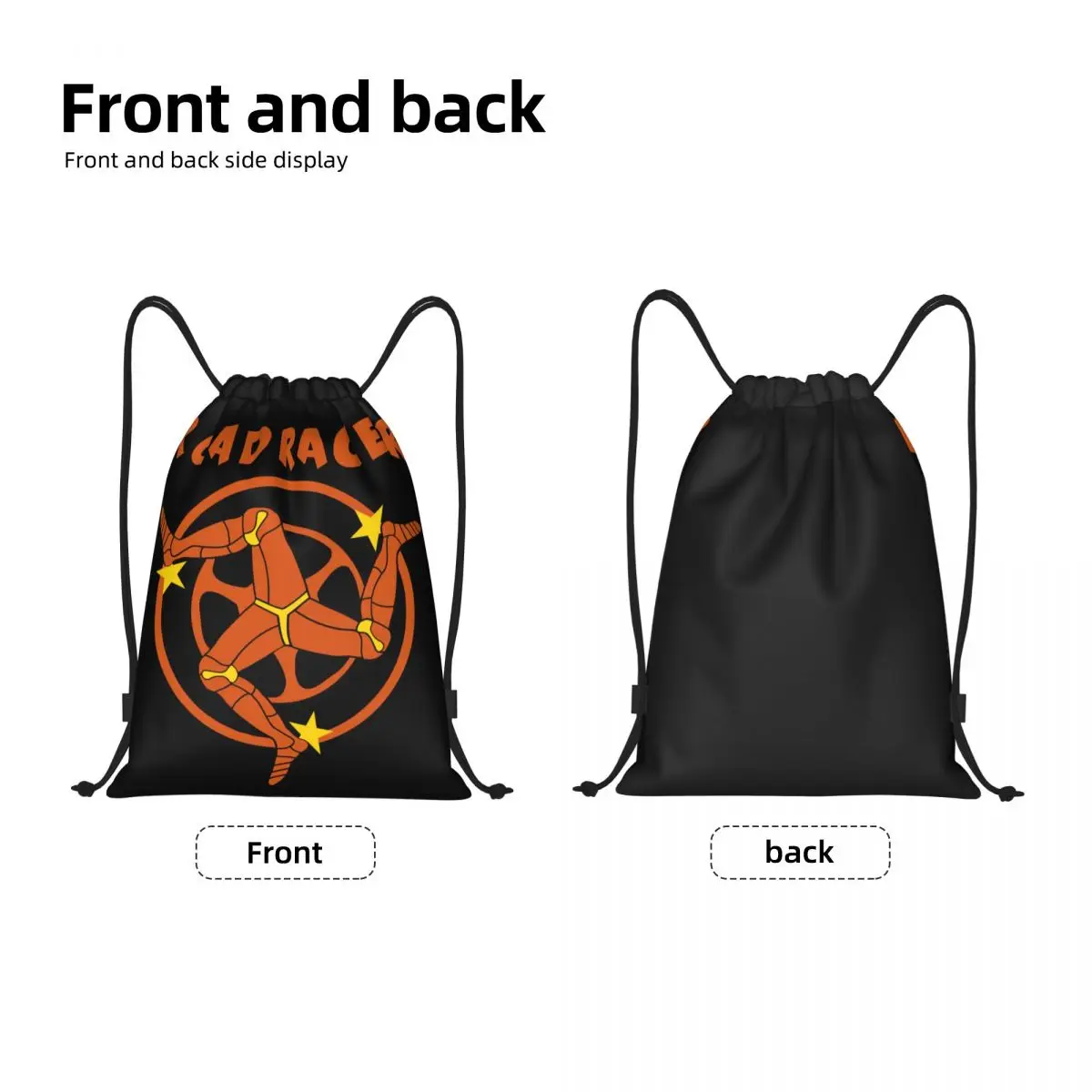 Isle Of Man Flag Drawstring Bag Women Men Portable Sports Gym Sackpack Motor TT Road Racer Shopping Backpacks