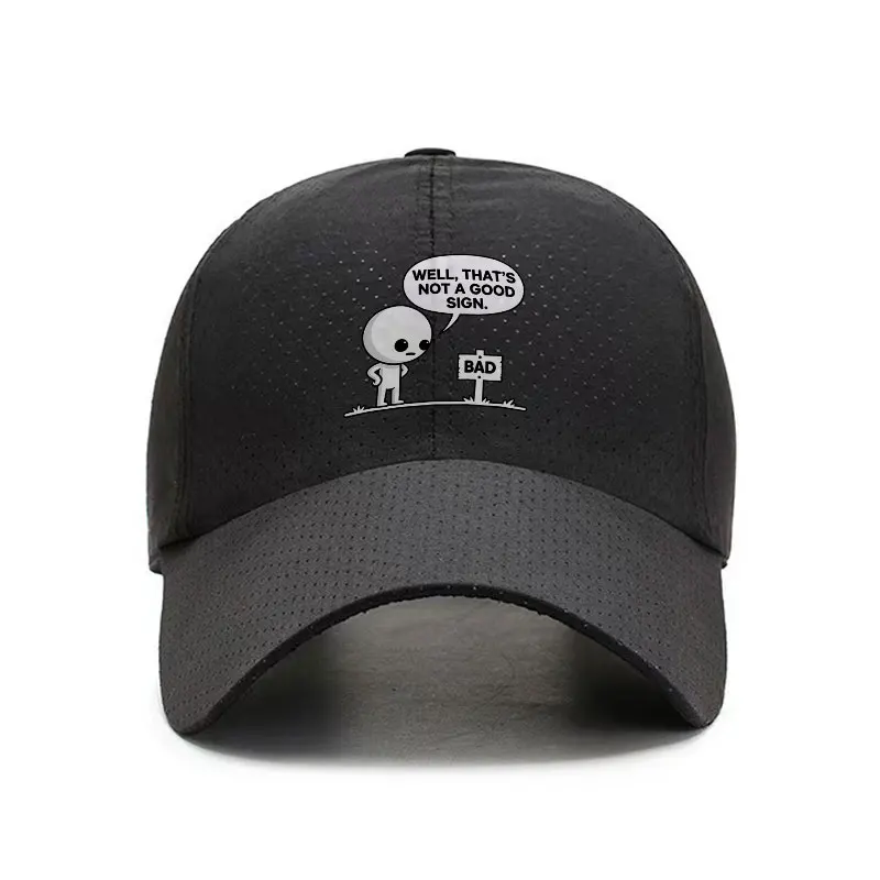 Well Thats Not A Good Sign Funny Cartoon Quick Dry Baseball Cap Adjustable Sun Hat