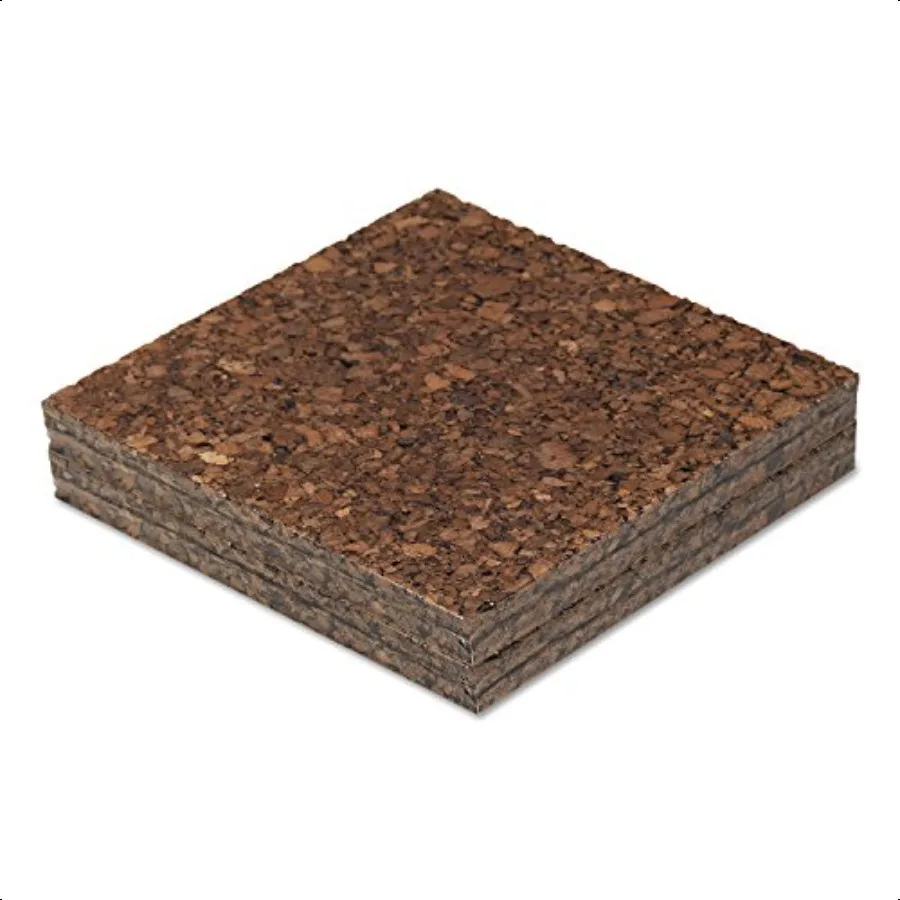 Korkfliesenplatten 12 x 12 dunkelbraune Oberfläche, 4er-Pack