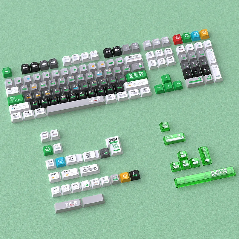 

Electronic circuit keycap 128-key mechanical PBT five-sided sublimation original factory height small full set
