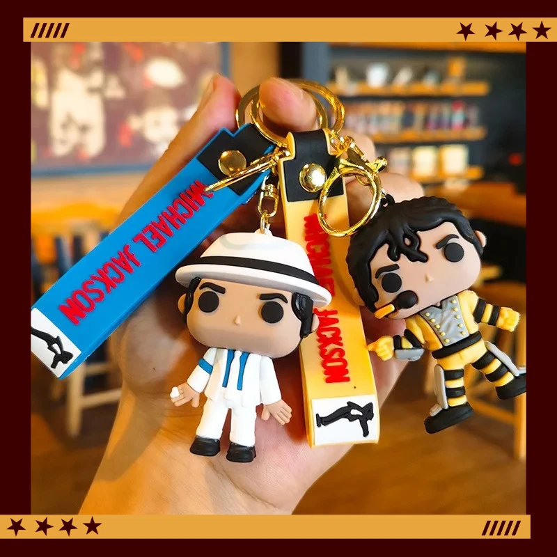 Michael Jackson Commemorative Souvenir Keychain, Music Idol Doll Machine Keychain, Unique Holiday Gift for MJ Collectors