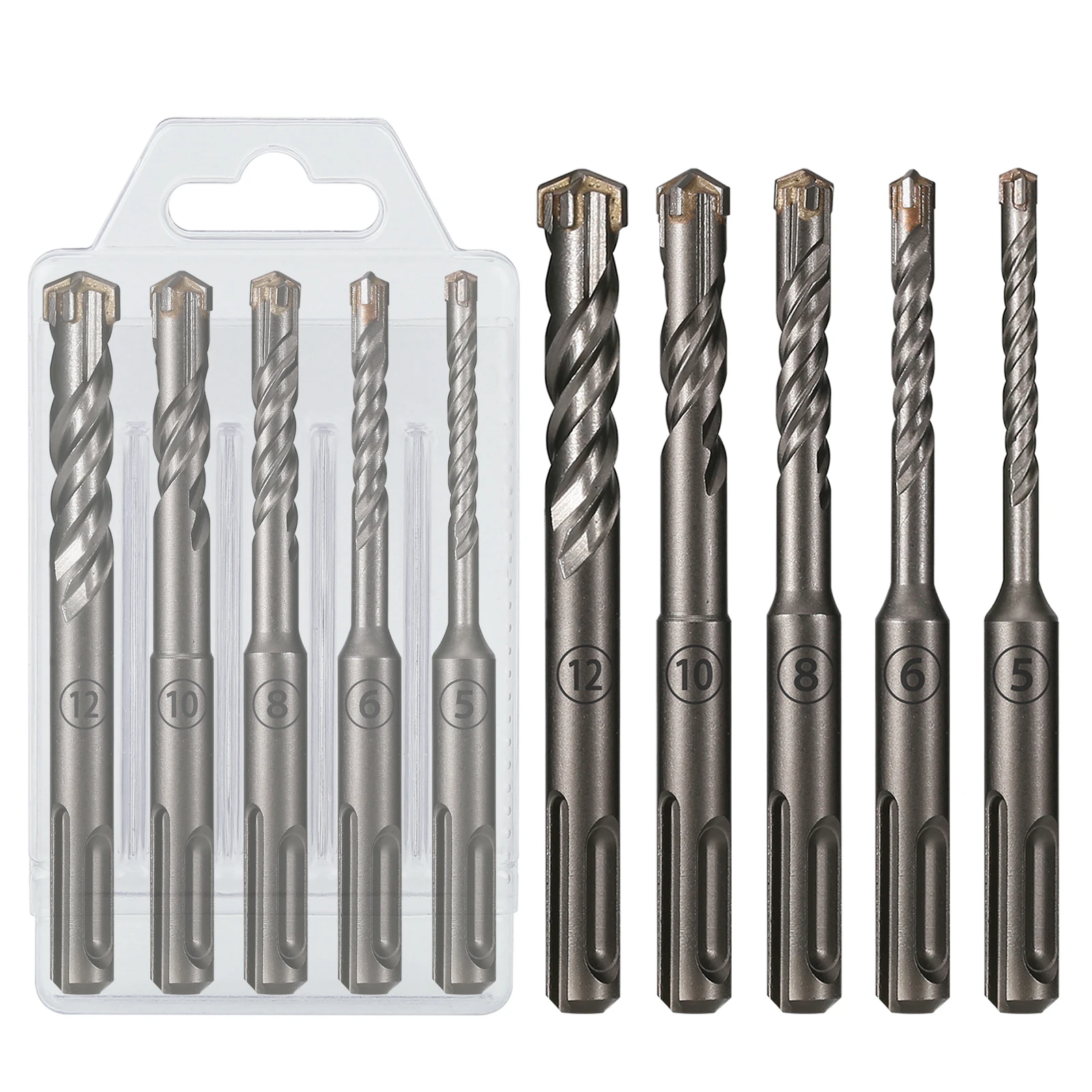 5 sztuk/zestaw SDS PLUS Shank 5/6/8/10/12mm młot udarowy do betonu wiertło z węglika spiekanego 110mm długość do ściany z cegieł cementowych