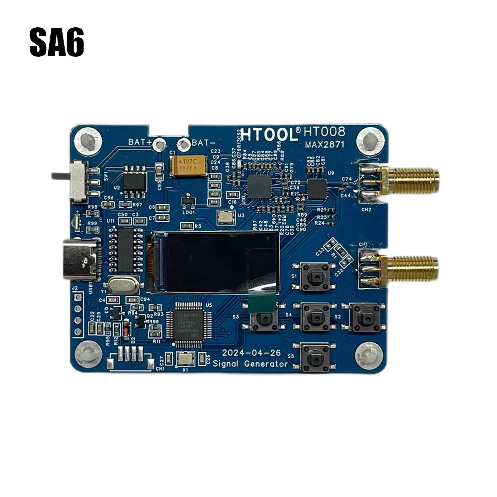 SA6 HT008 23.5-6000MHz MAX2871 Signal Source RF Module Consists of Serial Control CH2 support -25dB power regulation Upgrade