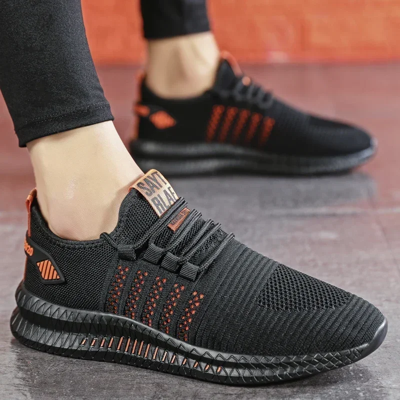 Mesh Men Shoes Breathable White Mens Sneakers Trendy Lace-Up Lightweight Black Walking Big Size Man Tenis Shoe Zapatillas Hombre