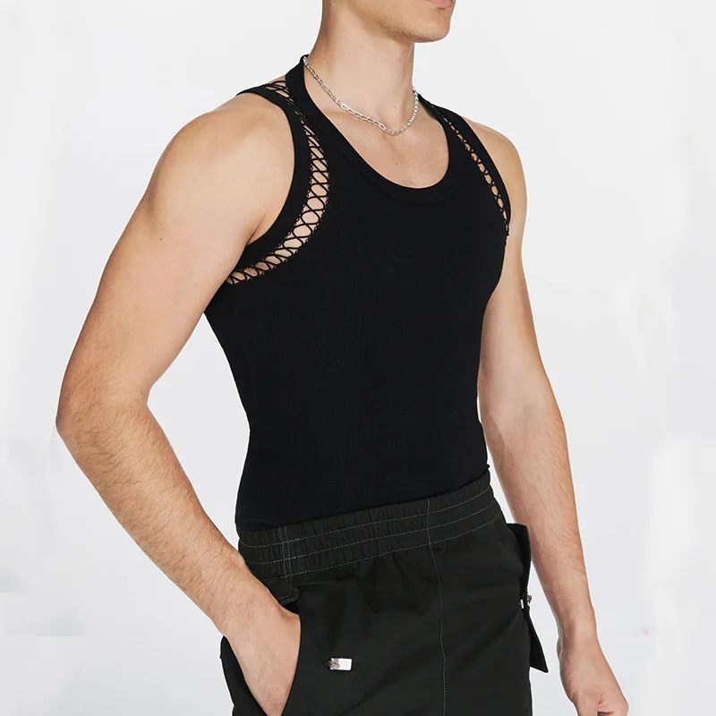 Versatile White Loose Casual Vest Men's New Summer Street Sleeveless I-shaped Vest Suspender Top