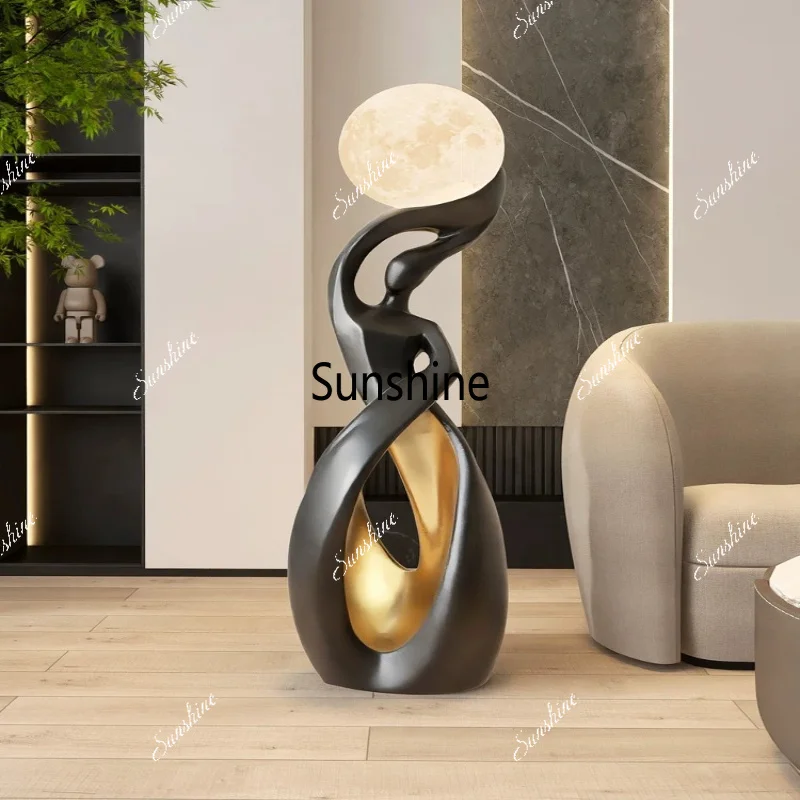 Large floor-to-ceiling abstract art ornament lamp light luxury high-end living room home decoration
