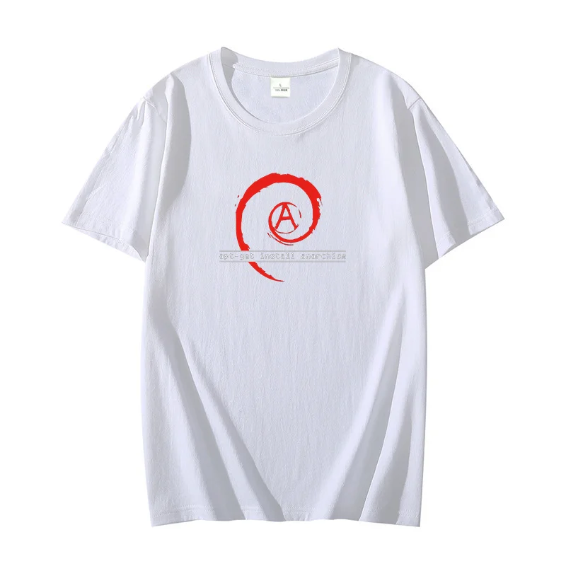 Summer T Shirt For Men Oversize t-shirts Apt Get Install Anarchism Graphic T Shirts Short Sleeve t-shirts Cotton O-neck T-shirt