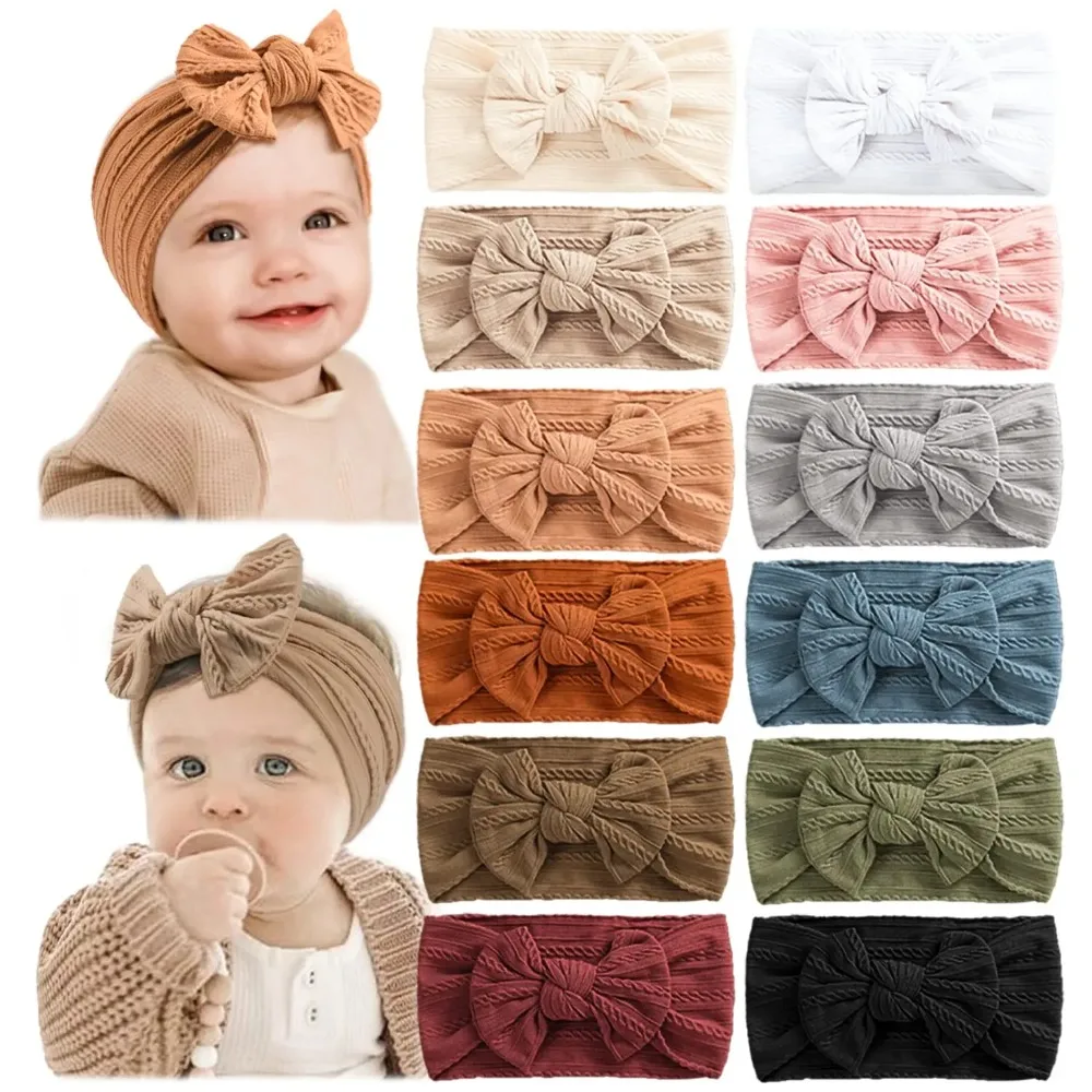 

Kid Headwear Bowknot Newborn Headband European and American Wide Baby Headband Infant Cotton Hairband Outdoor Party