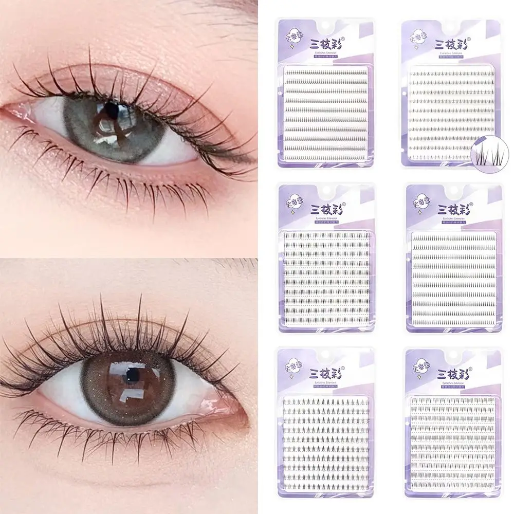 สีดํา 6mm Air Lower Eyelashes เครื่องมือแต่งหน้า DIY Lash Lower Lashes Manga ด้านล่าง Cluster Lashes