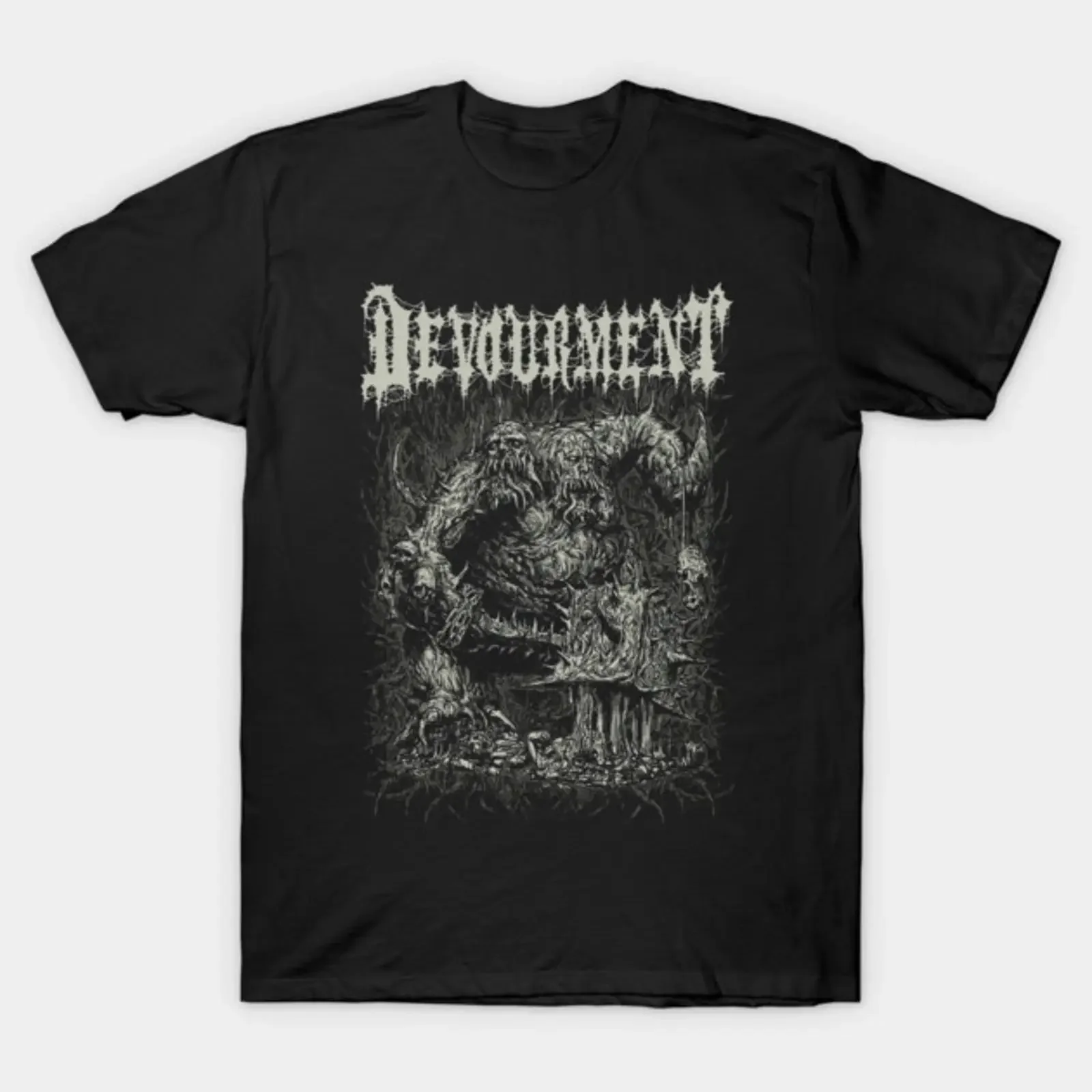 Devourment Black Metals T Shirt vintage Washed designer clothes Unisex Comfortable streetwear fashion Casual Breathable homme