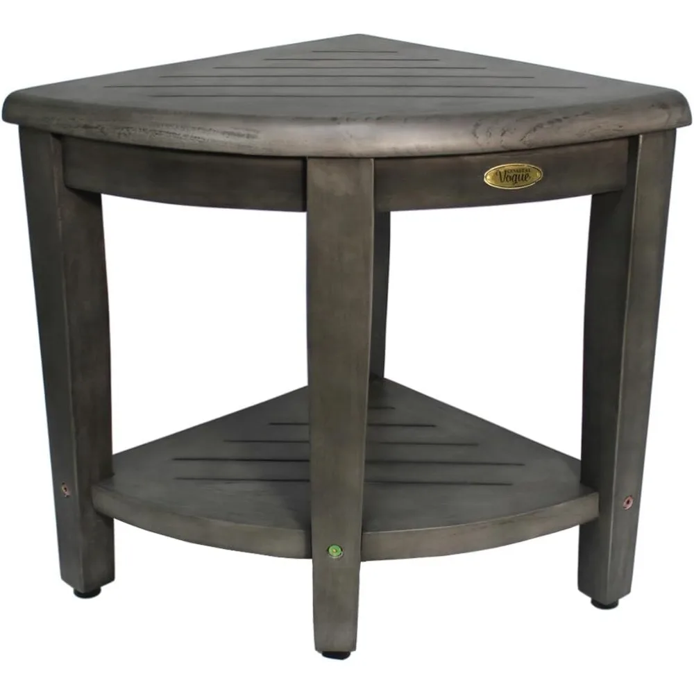 Waterproof Teak Shower Bench: A Stylish and Safe Corner Seat with Storage for Your Shower