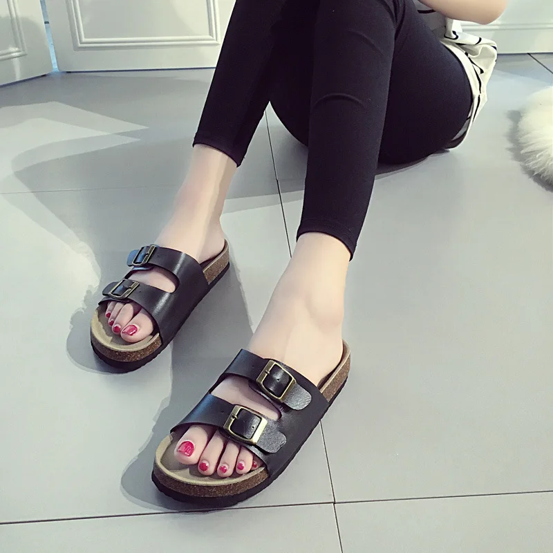 FZNYL 2022 New Summer Beach Cork Slippers Casual Double Buckle Non-slip Clogs Slides Women Slip on Flip Flop Shoes traf zapatos