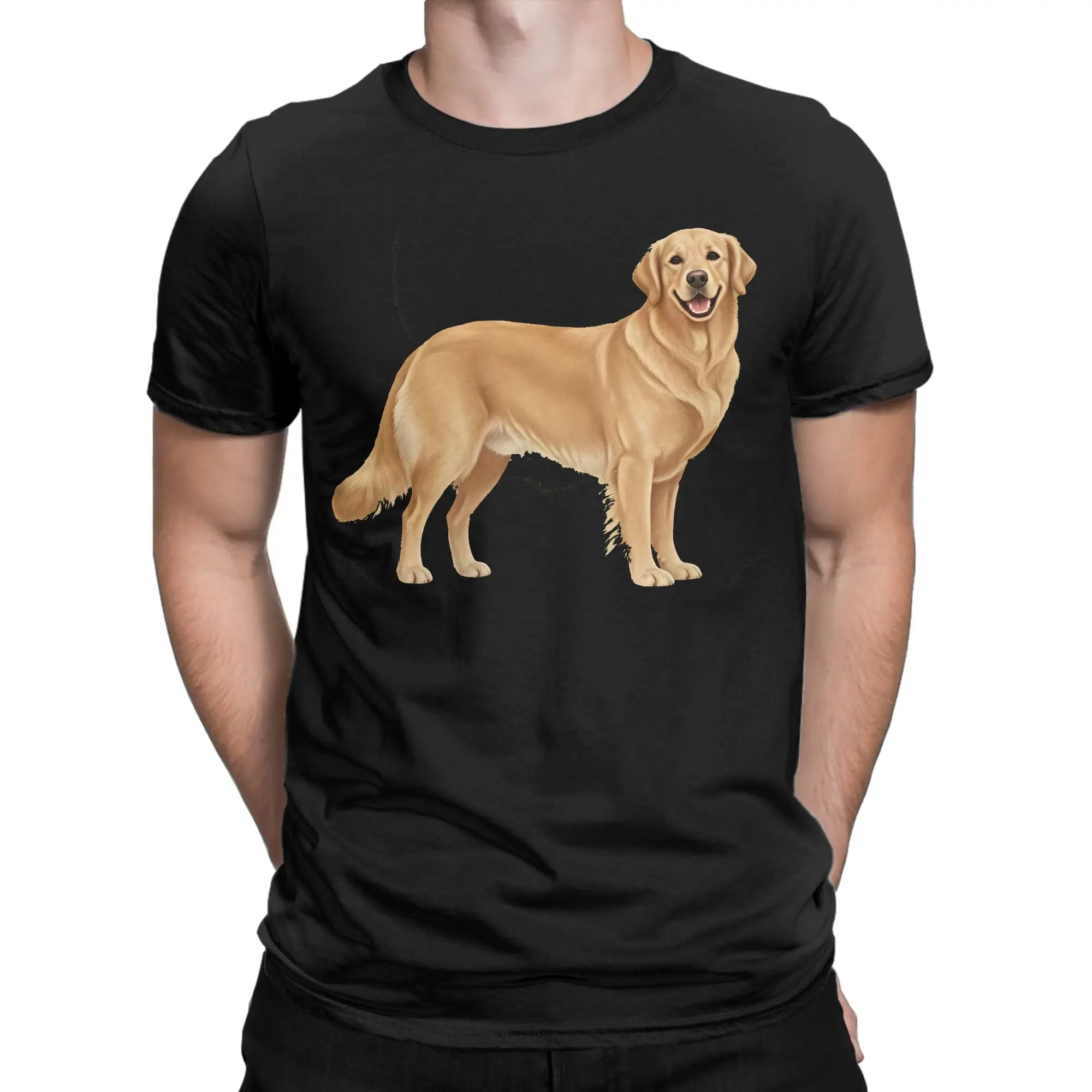 Golden Retriever Full‑body T Shirt Summer  100 Cotton T Shirts For Adult Design Tee Shirt Short Sleeves Y2K Funny Tops