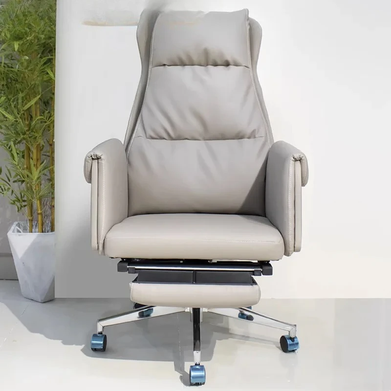 BChair Back Lazy Leisure Sedentary Office Chair Single Fixed Armrest Steel Feet Breathable Ergonomic Chair