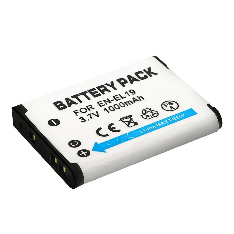High Quality 3.7V 1000mAh EN-EL19 Replaceable Camera Battery For Nikon S2500 S2600 S2700 S3100 S3200 S3300 S3500 S4100 S6500