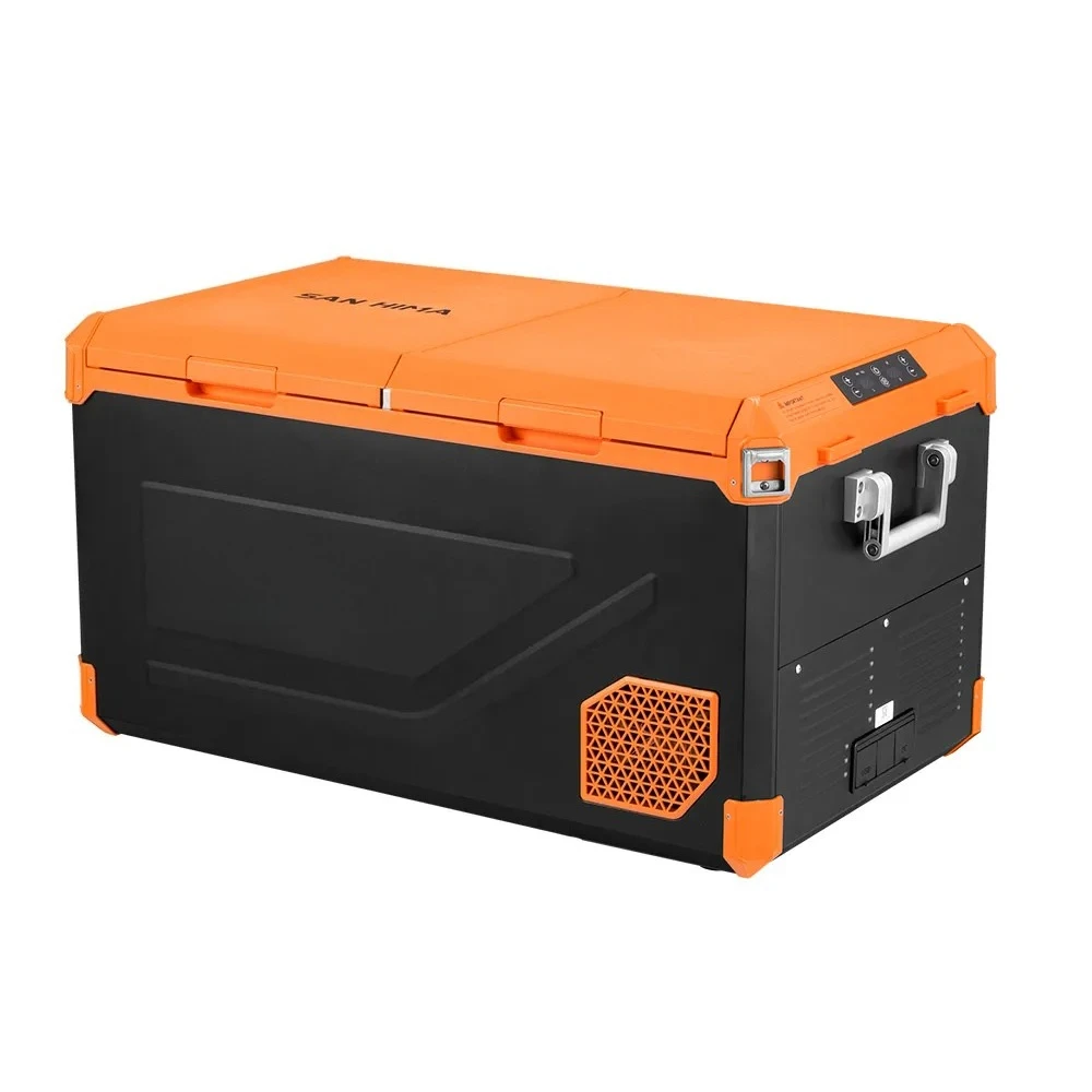 SAN HIMA 95L 75L Car Fridge Freezer Dual Zone APP Control  Compressor 12V 24V 240V With LED Light For Camping Travel Truck